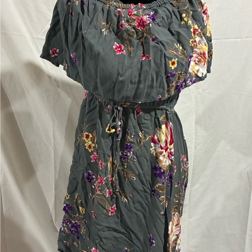 Altar'd State Gray Floral Midi Dress